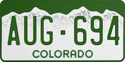 CO license plate AUG694