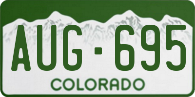 CO license plate AUG695