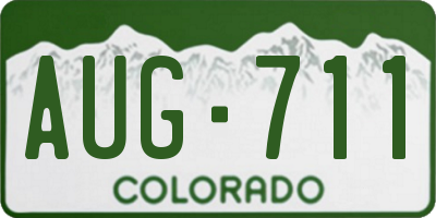 CO license plate AUG711