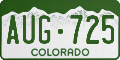 CO license plate AUG725