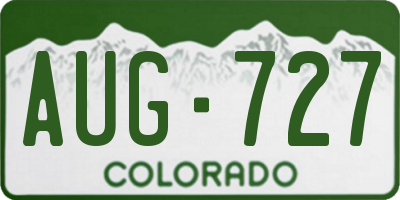 CO license plate AUG727