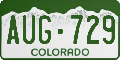CO license plate AUG729
