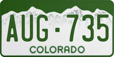 CO license plate AUG735