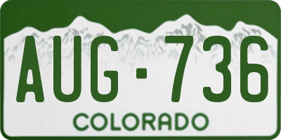 CO license plate AUG736