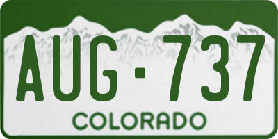 CO license plate AUG737