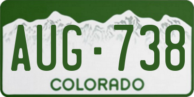 CO license plate AUG738