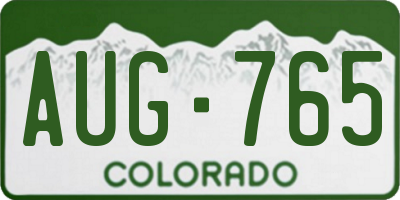 CO license plate AUG765