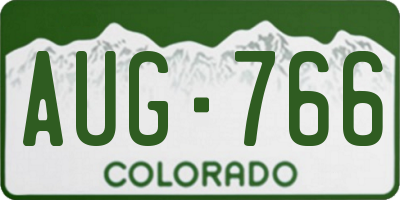 CO license plate AUG766
