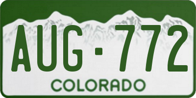 CO license plate AUG772