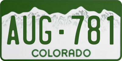 CO license plate AUG781
