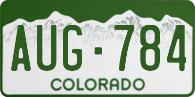 CO license plate AUG784
