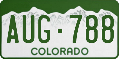 CO license plate AUG788