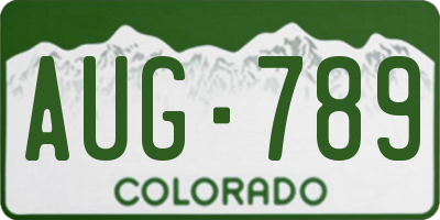 CO license plate AUG789