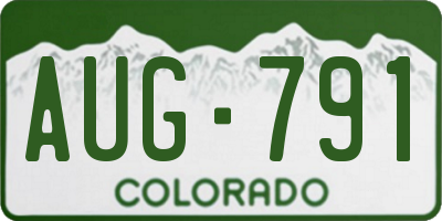 CO license plate AUG791