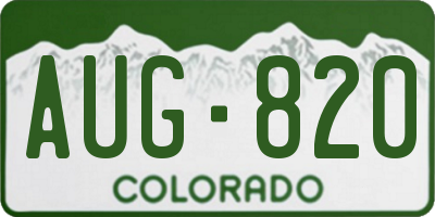 CO license plate AUG820
