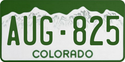 CO license plate AUG825