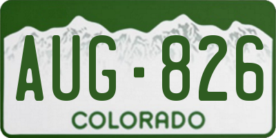 CO license plate AUG826
