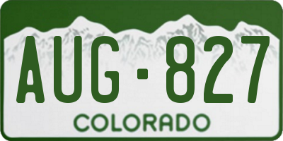 CO license plate AUG827