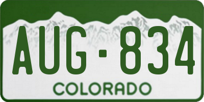 CO license plate AUG834