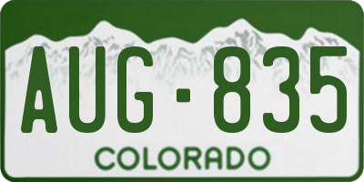 CO license plate AUG835