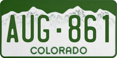 CO license plate AUG861