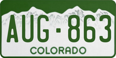 CO license plate AUG863