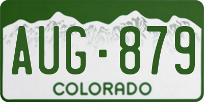 CO license plate AUG879