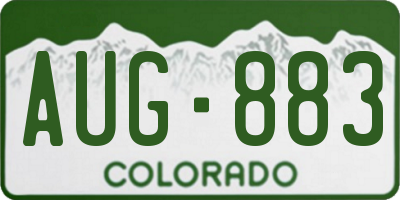 CO license plate AUG883