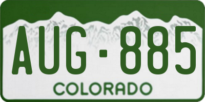 CO license plate AUG885