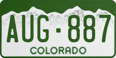 CO license plate AUG887