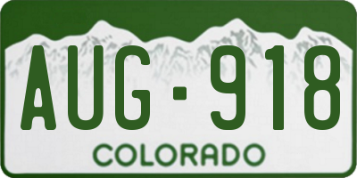 CO license plate AUG918
