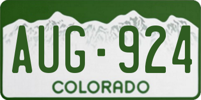 CO license plate AUG924