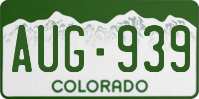 CO license plate AUG939