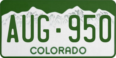CO license plate AUG950