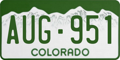 CO license plate AUG951