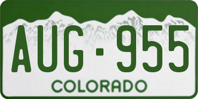 CO license plate AUG955