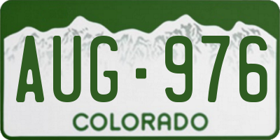 CO license plate AUG976