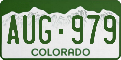 CO license plate AUG979