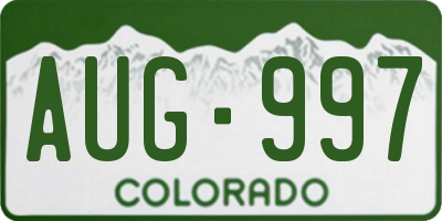 CO license plate AUG997