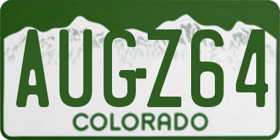 CO license plate AUGZ64