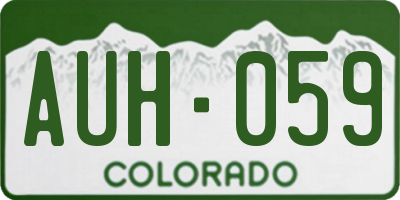 CO license plate AUH059
