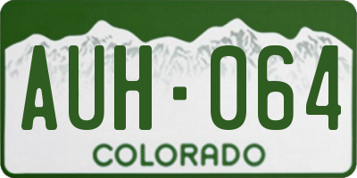 CO license plate AUH064