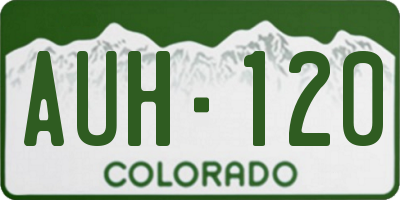 CO license plate AUH120