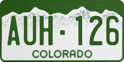 CO license plate AUH126
