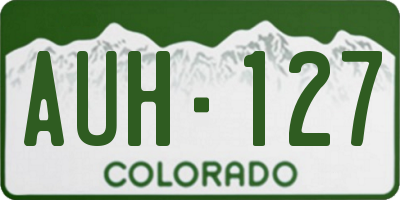 CO license plate AUH127