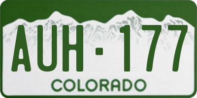 CO license plate AUH177