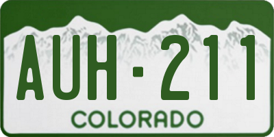 CO license plate AUH211