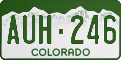 CO license plate AUH246