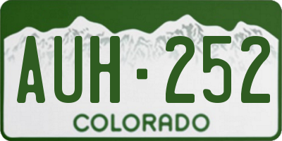 CO license plate AUH252