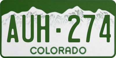 CO license plate AUH274